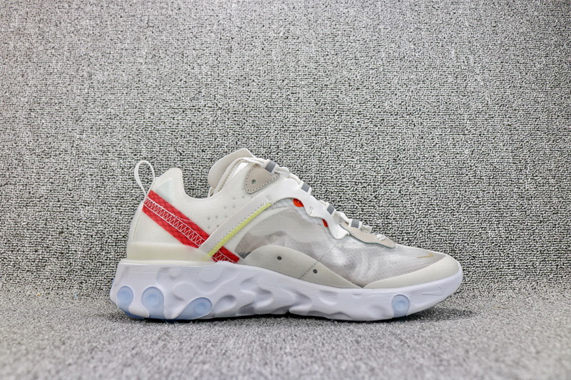Nike React Element 87 Hyaline Big Red White AQ1813 345 Mens Womens Running Shoes 
