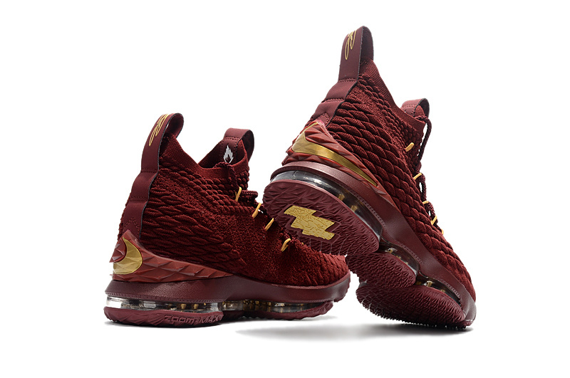 Nike LeBron 15 Burgundy Gold Mens Basketball Shoes Nike LeBron 15 Burgundy Gold Mens Basketball Shoes