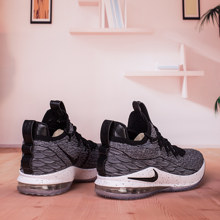 Mens Nike Lebron James 15 Basketball Shoes XV Low Black White Black AO1755 002 