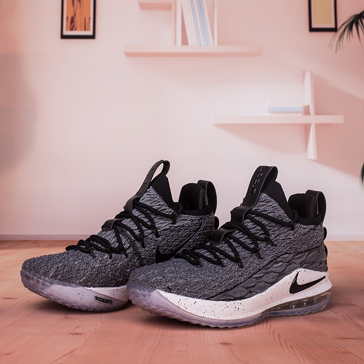 Mens Nike Lebron James 15 Basketball Shoes XV Low Black White Black AO1755 002 