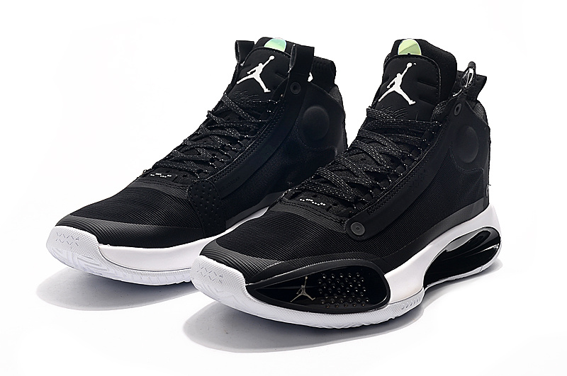 Men's Nike Air Jordan 34 Black White Basketball Shoes - DropShippingNike.com