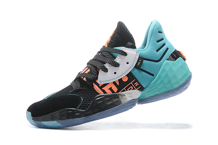 Mens Adidas Harden Vol. 4 Geek Up Core Black/Signal Coral/Hi-Res Aqua EH1999 Basketball Shoes 